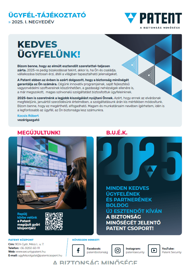 Patent hírlevél 2025. 1. n.év